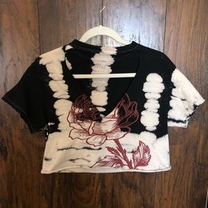 Tie dye rose crop top